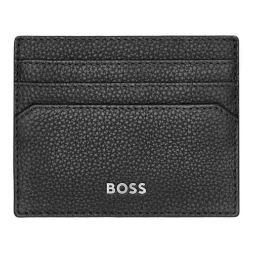 HUGO BOSS CLASSIC GRAINED BLACK Δερμάτινο πορτοφόλι καρτών HLC416A