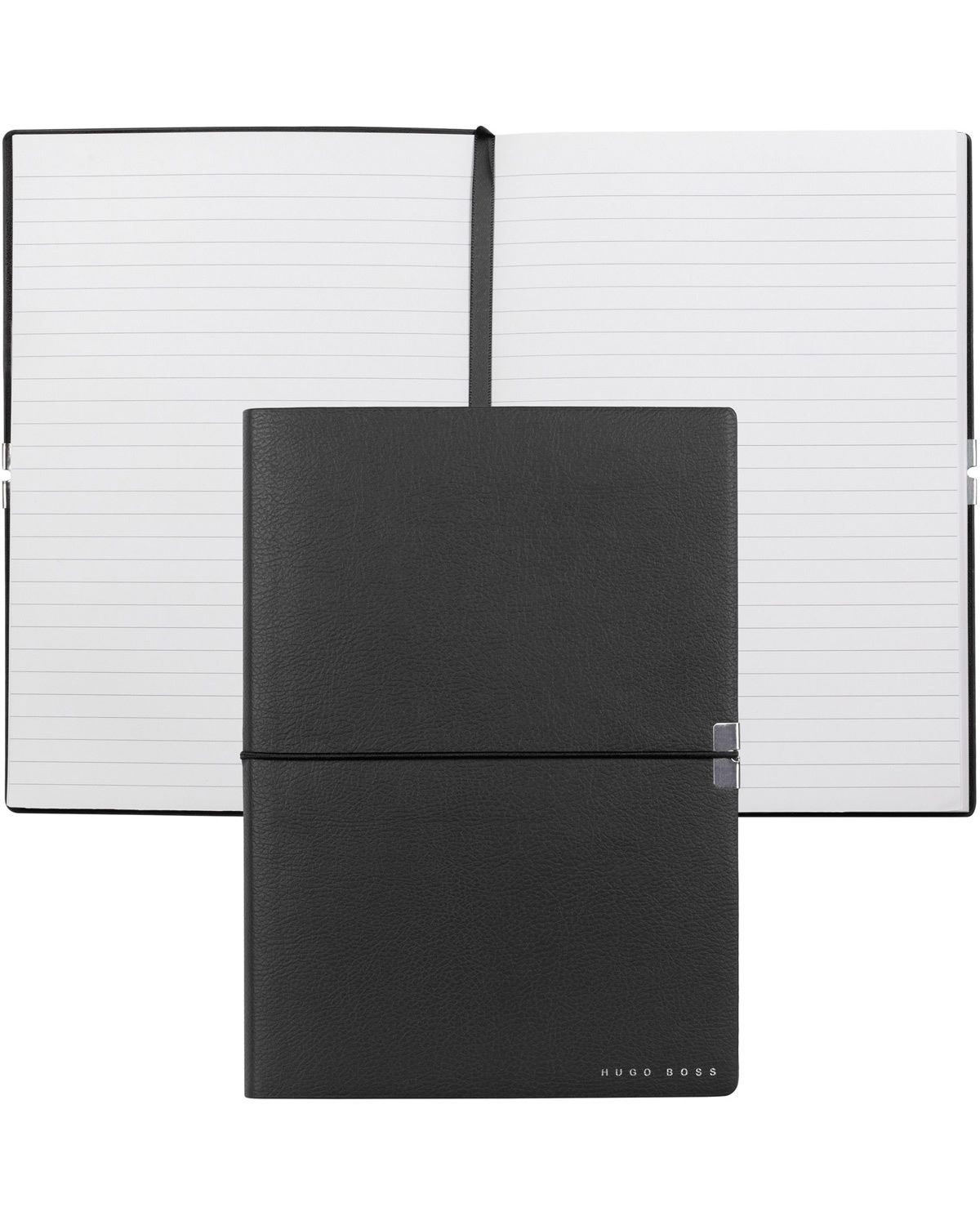 Σημειωματάριο HUGO BOSS 80p A5 Elegance Storyline Μαύρη Γραμμή HNH124AL