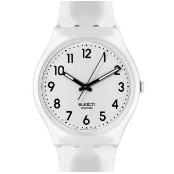 Swatch Soft Ρολόι με Λευκό Καουτσούκ Λουράκι SO28W107