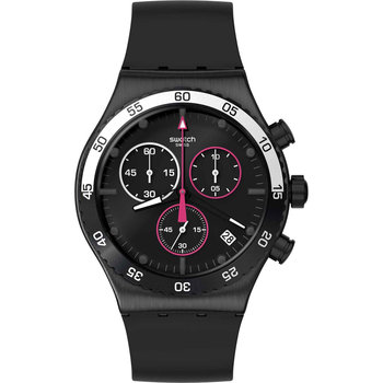 SWATCH Magenta At Night με καουτσούκ λουράκι YVB413