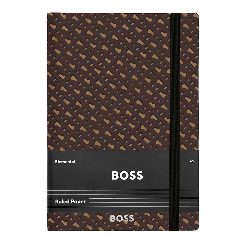 Hugo Boss Elemental Monogram Camel Notebook A5 HNH412XL