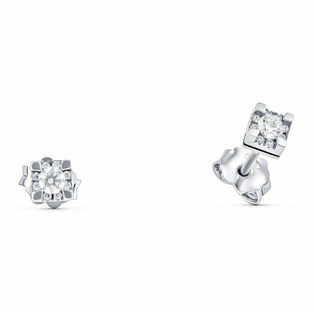 LE247 Μονόπετρα Σκουλαρίκια με Διαμάντια 0.27ct