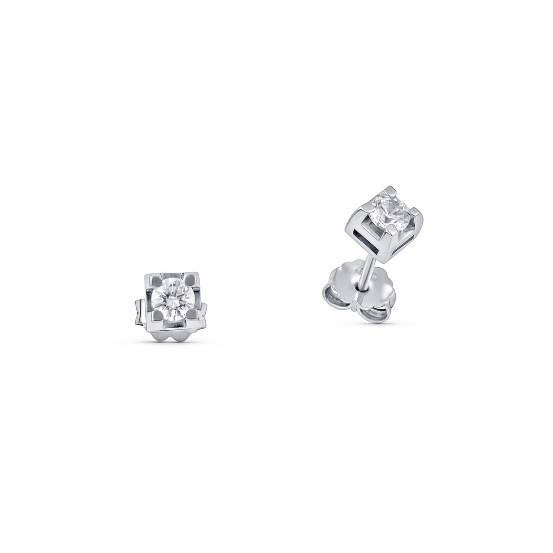 LE152 Μονόπετρα Σκουλαρίκια με Διαμάντια 0.38ct F-G VS