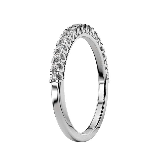 Δαχτυλίδι μισόβερο σειρέ με διαμάντια 0.25CT από λευκόχρυσο 18K ETH07