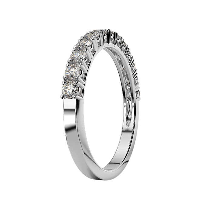 Δαχτυλίδι μισόβερο σειρέ με διαμάντια 0.54CT από λευκόχρυσο 18K ETH09