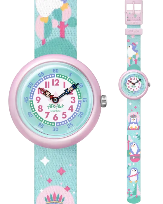 FLIK FLAK Sport Lovers Brrrave Pinguins Multicolor Plastic Strap ZFBNP206
