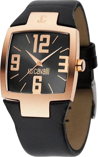 Γυναικείο Ρολόι Just Cavalli Lusa Black με μαύρο δερμάτινο λουράκι R7251134525