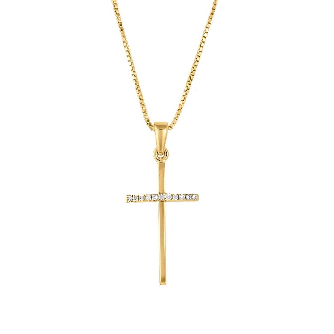 Diamond Jools χρυσός σταυρός βάπτισης