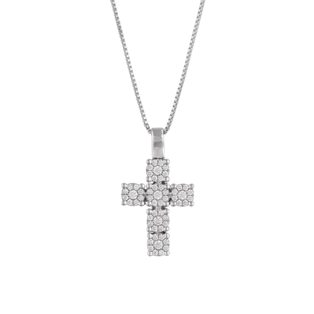 Diamond Jools λευκόχρυσος σταυρός βάπτισης EM08