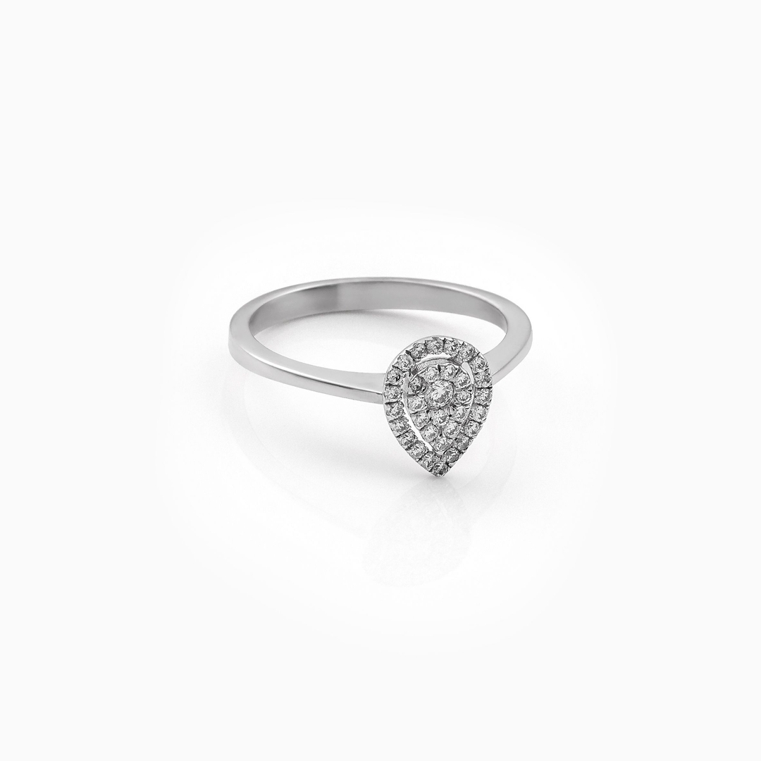 Δαχτυλίδι ροζέτα με διαμάντι από λευκόχρυσο 18Κ ΕΜ205