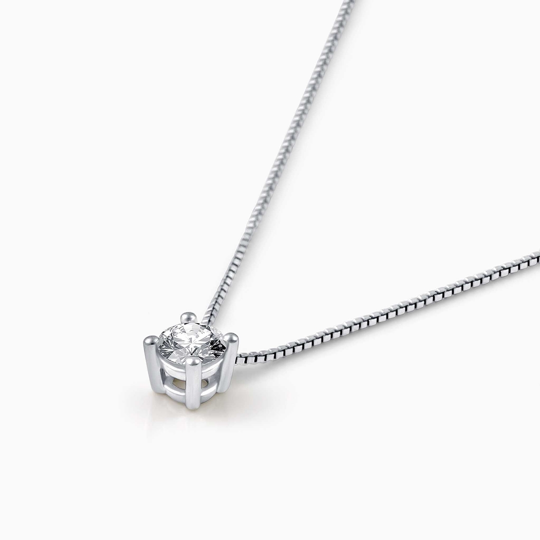  LP055 Μονόπετρο Μενταγιόν 0.30CT από λευκόχρυσο 18Κ