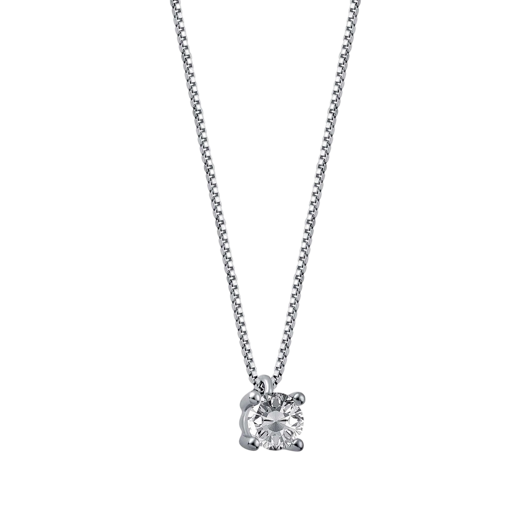 LP055 Μονόπετρο Μενταγιόν 0.50CT από λευκόχρυσο 18Κ