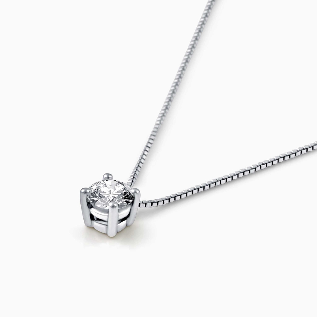 LP055 Μονόπετρο Μενταγιόν 0.50CT από λευκόχρυσο 18Κ