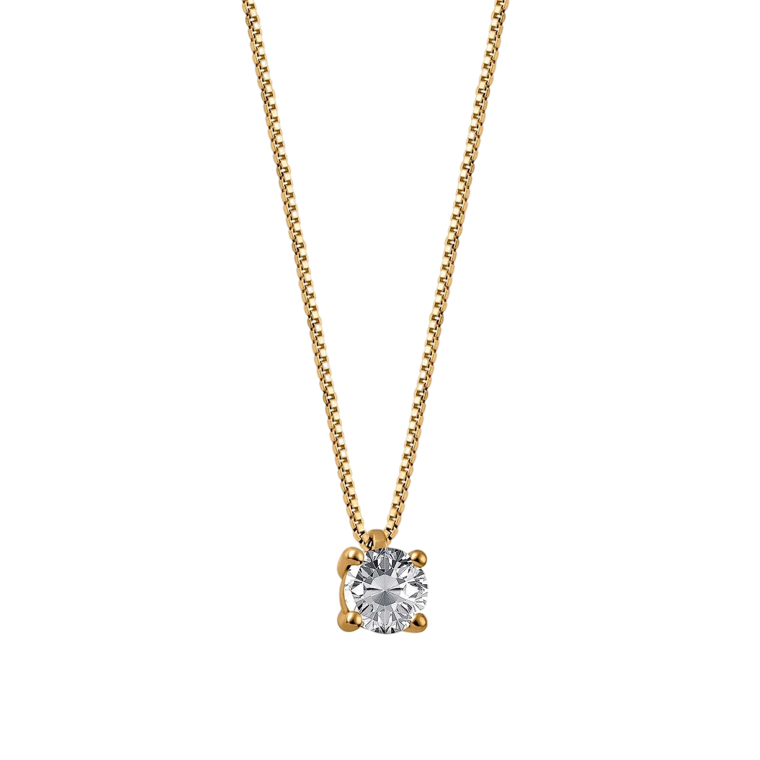 LP055 Μονόπετρο Μενταγιόν 0.50CT από κίτρινο χρυσό 18Κ