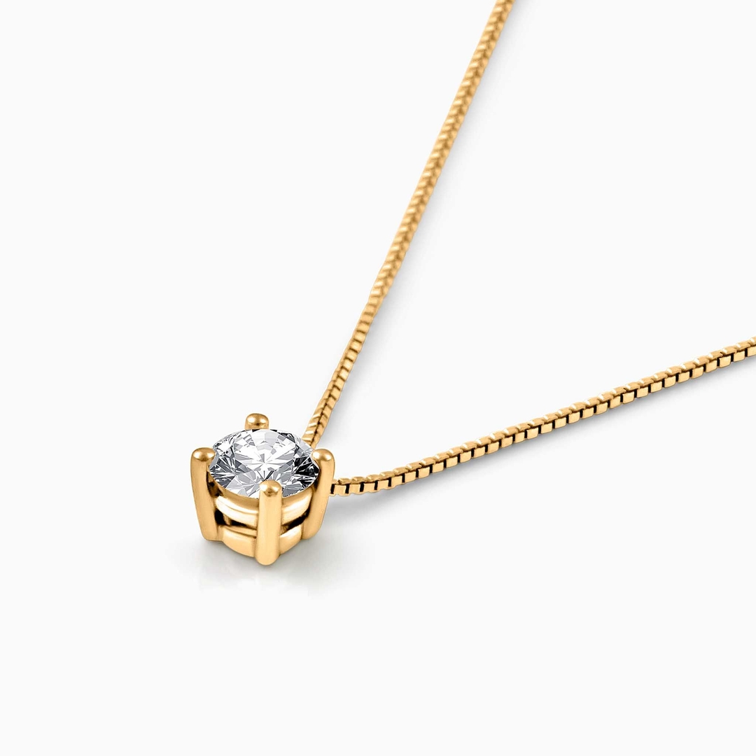 LP055 Μονόπετρο Μενταγιόν 0.50CT από κίτρινο χρυσό 18Κ