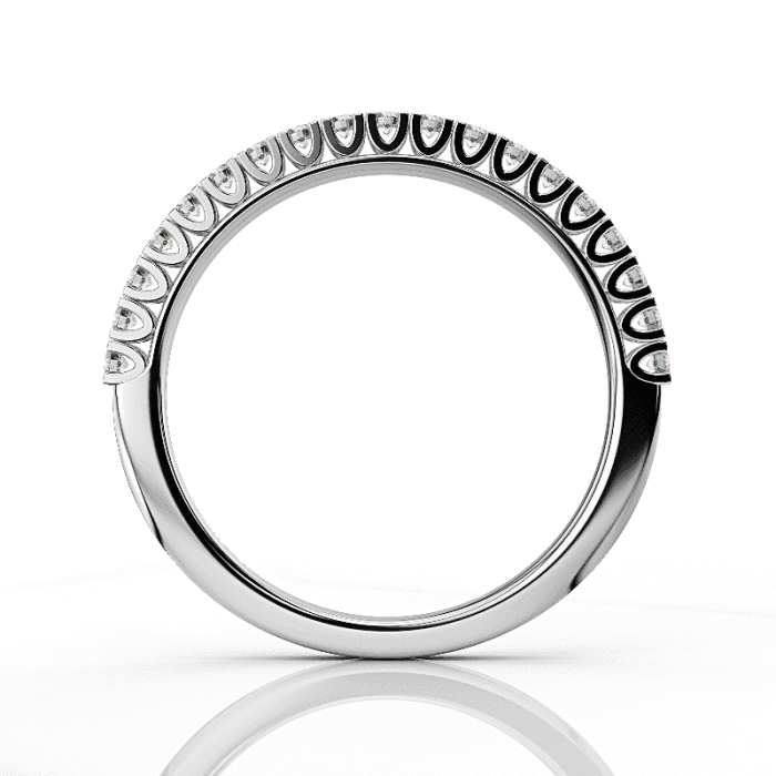 Δαχτυλίδι μισόβερο σειρέ με διαμάντια 0.25CT από λευκόχρυσο 18K ETH07
