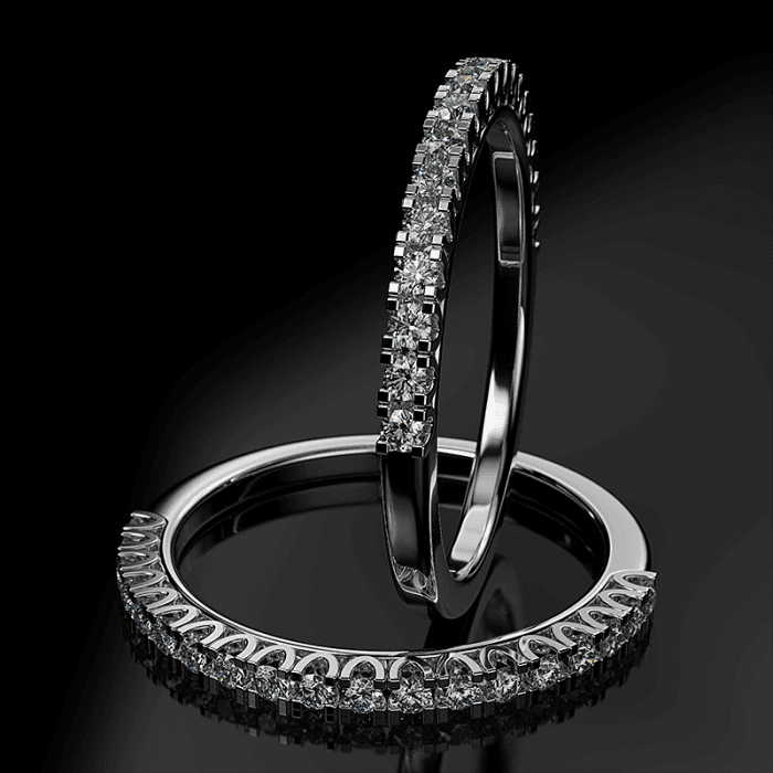 Δαχτυλίδι μισόβερο σειρέ με διαμάντια 0.25CT από λευκόχρυσο 18K ETH07