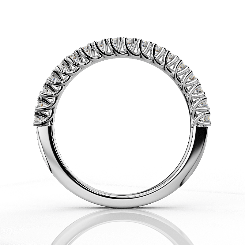 Δαχτυλίδι μισόβερο σειρέ με διαμάντια 0.37CT από λευκόχρυσο 18K ETH05