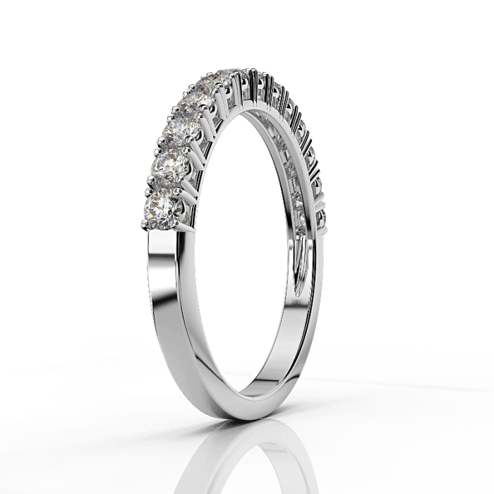 Δαχτυλίδι μισόβερο σειρέ με διαμάντια 0.54CT από λευκόχρυσο 18K ETH09