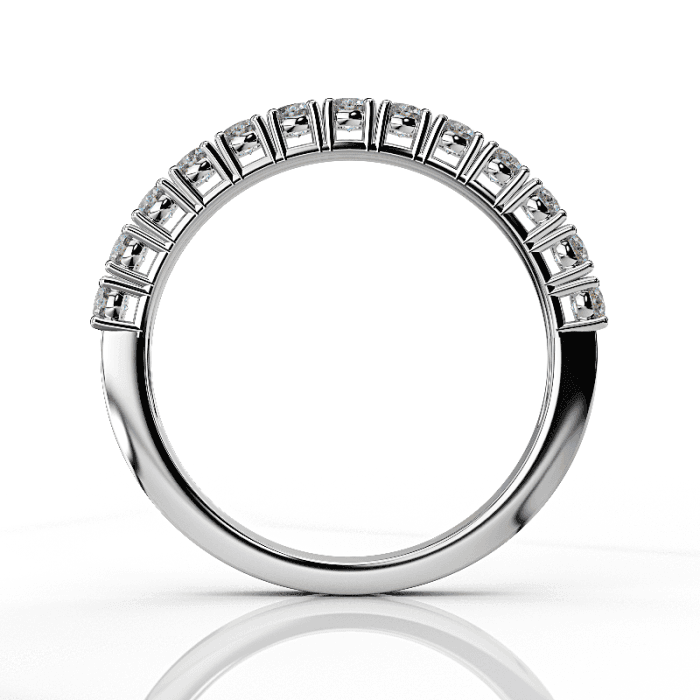 Δαχτυλίδι μισόβερο σειρέ με διαμάντια 0.54CT από λευκόχρυσο 18K ETH09