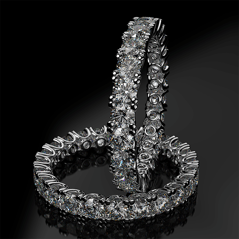 Δαχτυλίδι ολόβερο με διαμάντια 1.85CT από λευκόχρυσο 18K ET03