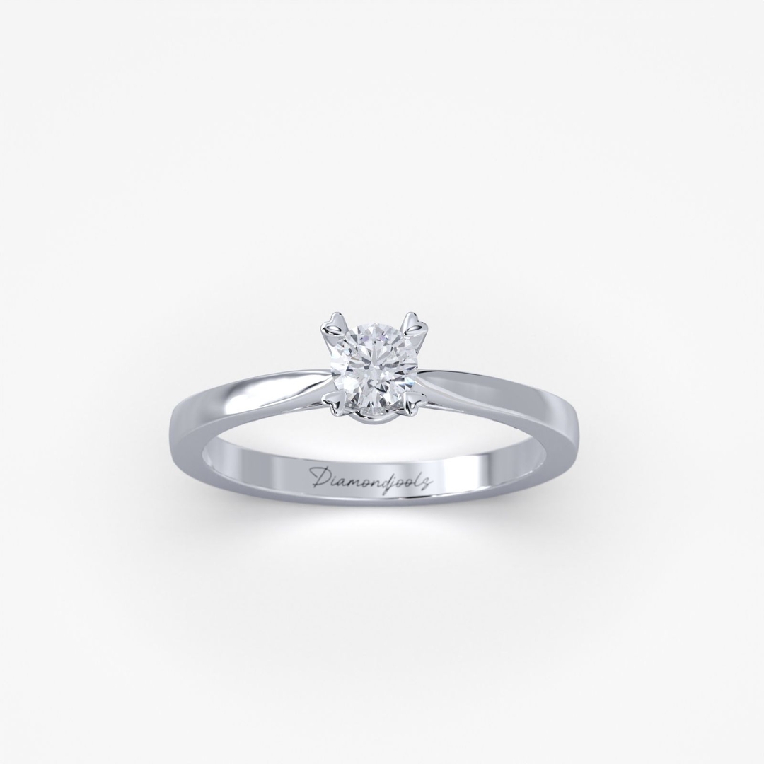 Δαχτυλίδι Μονόπετρο με διαμάντι 0.18CT από λευκόχρυσο 18Κ LR402