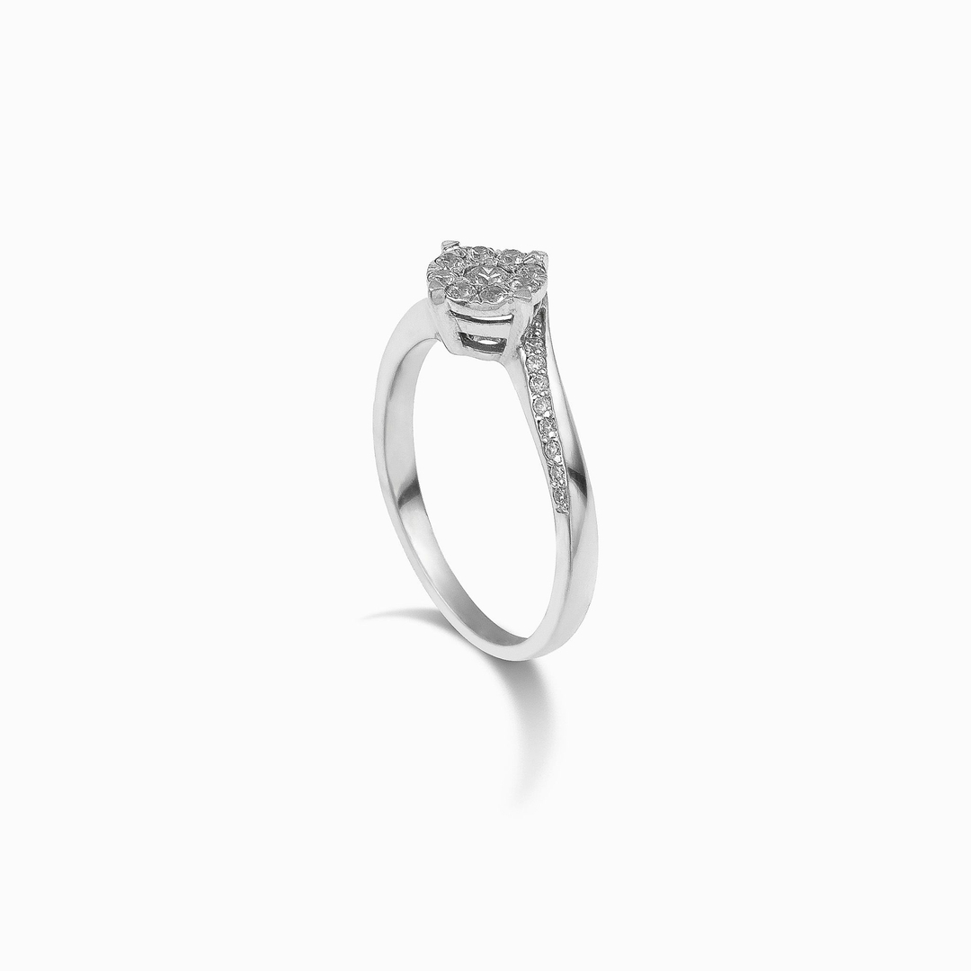 Δαχτυλίδι Μονόπετρο με διαμάντια  illusion 0.23ct από λευκόχρυσο 18Κ EM017