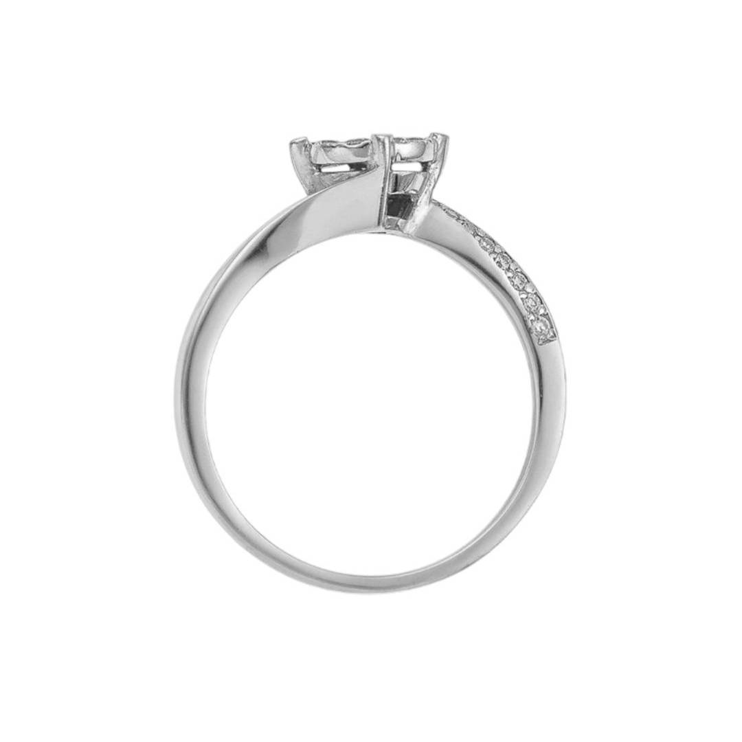 Δαχτυλίδι Μονόπετρο με διαμάντια  illusion 0.23ct από λευκόχρυσο 18Κ EM017