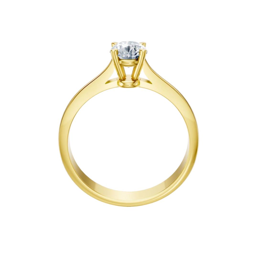 Δαχτυλίδι Μονόπετρο με διαμάντι 0.44CT από κίτρινο χρυσό 18Κ CA01