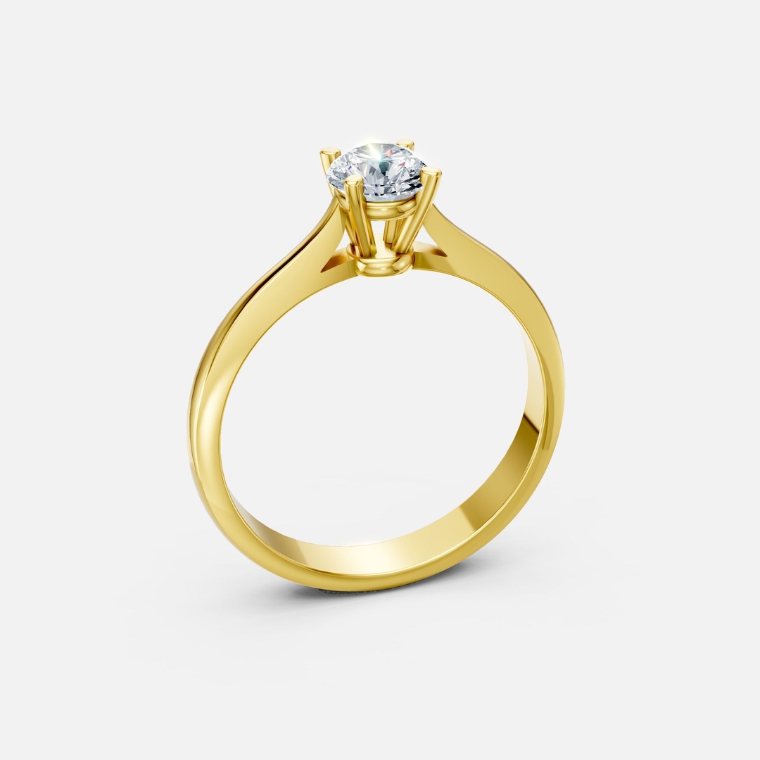 Δαχτυλίδι Μονόπετρο με διαμάντι 0.44CT από κίτρινο χρυσό 18Κ CA01