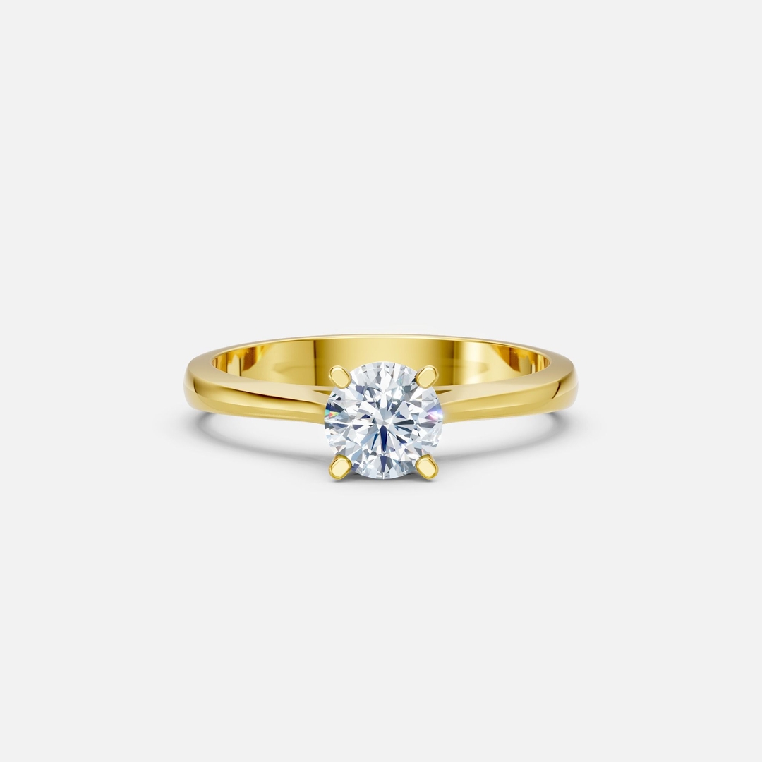 Δαχτυλίδι Μονόπετρο με διαμάντι 0.44CT από κίτρινο χρυσό 18Κ CA01