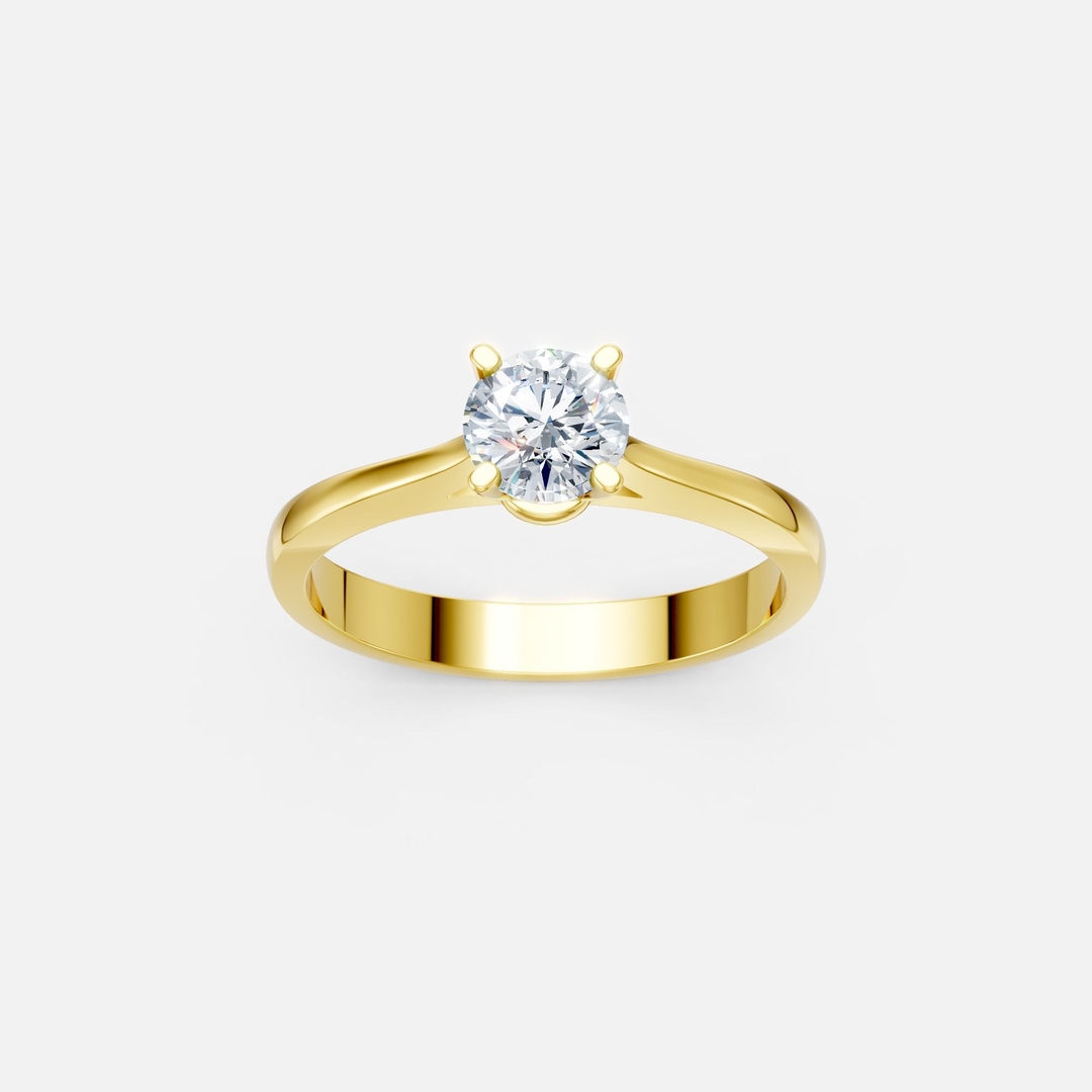 Δαχτυλίδι Μονόπετρο με διαμάντι 0.44CT από κίτρινο χρυσό 18Κ CA01