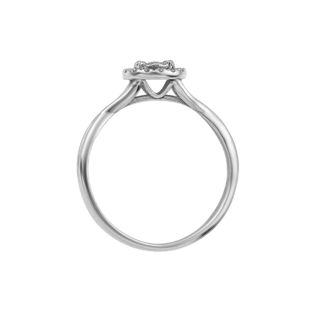 Δαχτυλίδι ροζέτα με διαμάντια 0.24CT από λευκόχρυσο 18Κ EM09 