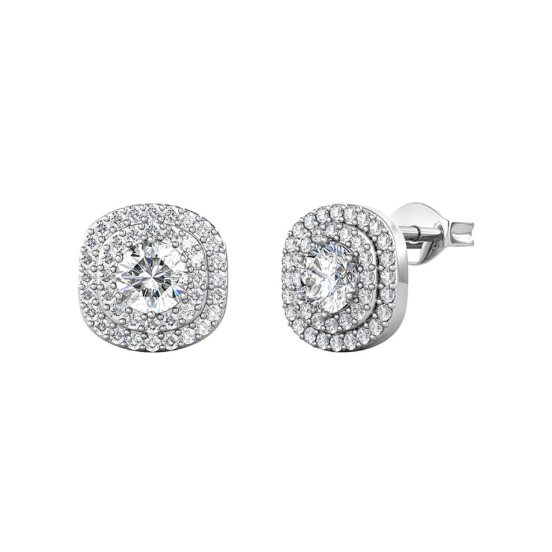 Σκουλαρίκια Brizzling από επιπλατινωμένο ασήμι 925 & διαμάντια Μοϊσανίτη BME025