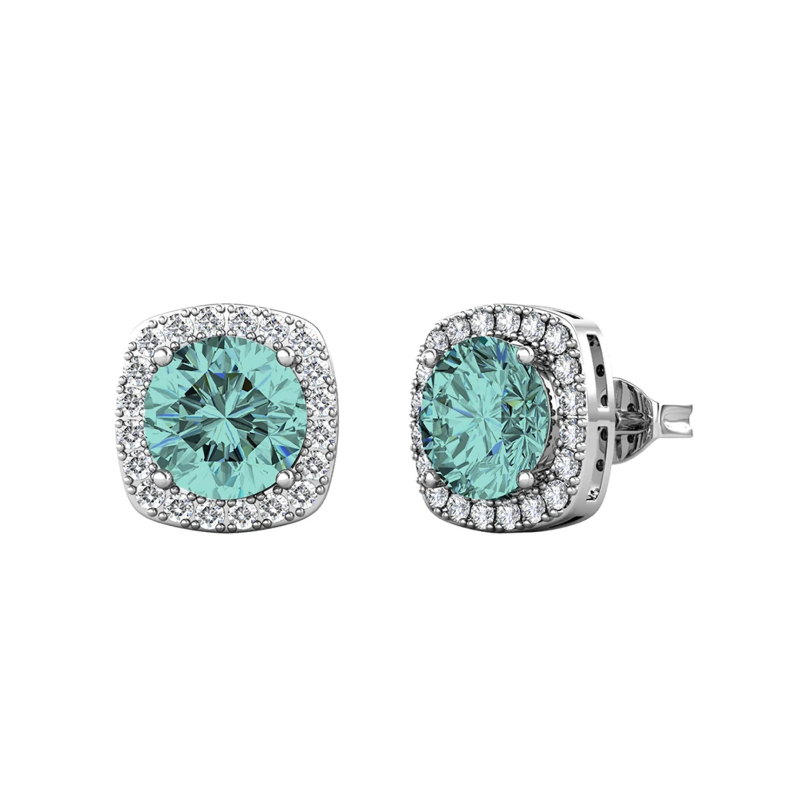 Σκουλαρίκια Brizzling από επιπλατινωμένο ασήμι 925 & διαμάντι Μοϊσανίτη BME020-B