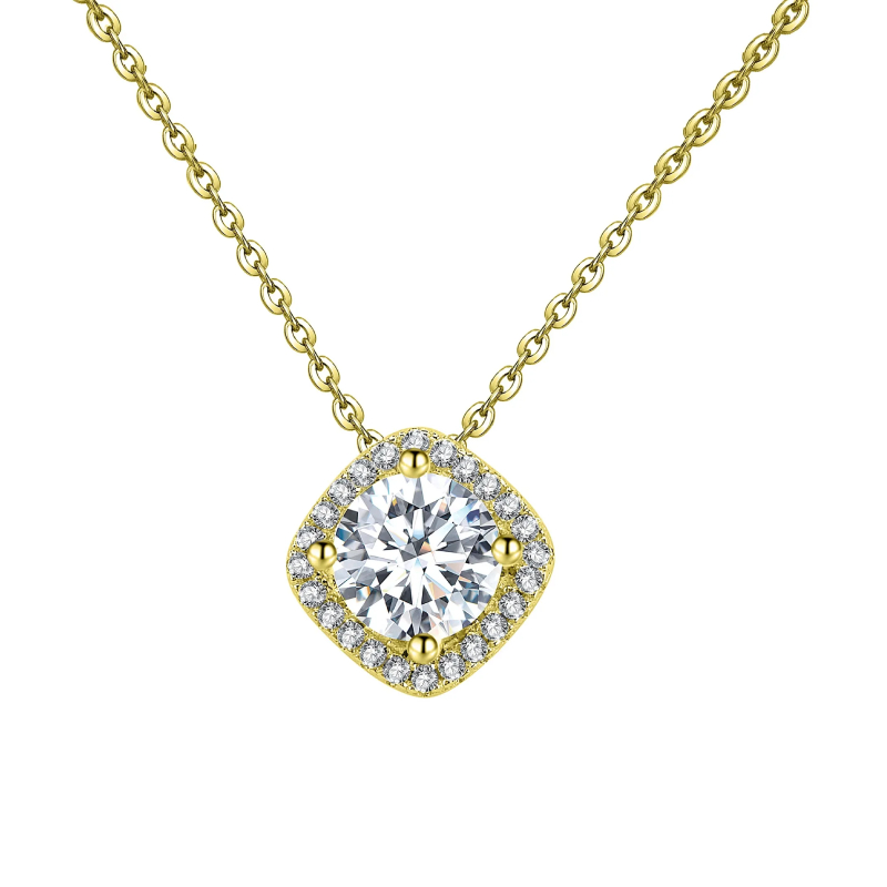 Κολιέ Brizzling από επιπλατινωμένο ασήμι 925 & διαμάντι Μοϊσανίτη BMP043G