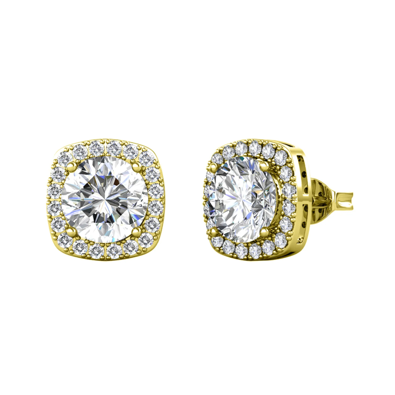 Σκουλαρίκια Brizzling από επιπλατινωμένο ασήμι 925 & διαμάντι Μοϊσανίτη BME020G