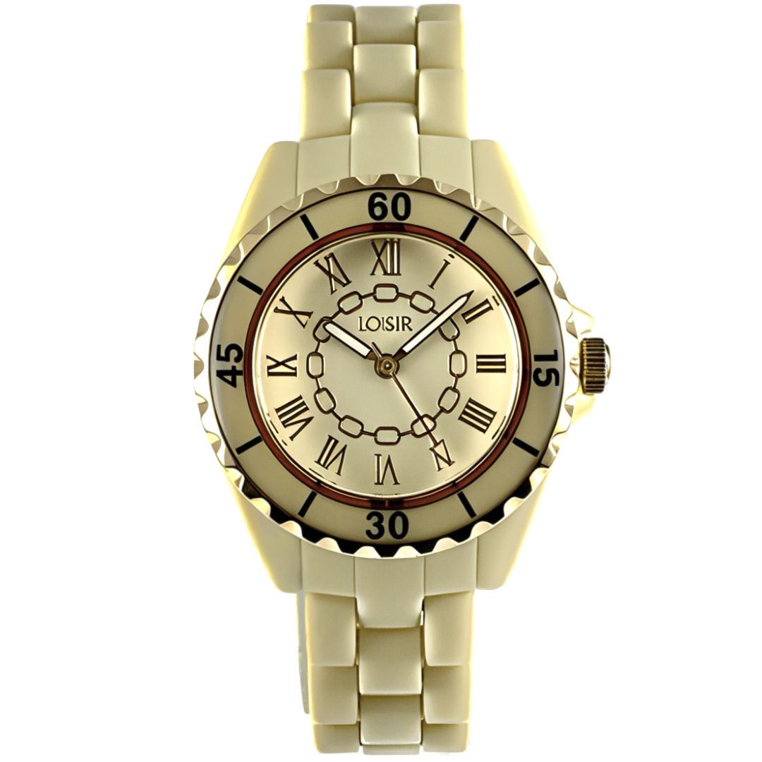 Γυναικείο ρολόι Loisir με μπεζ μπρασελέ 11L75-00021
