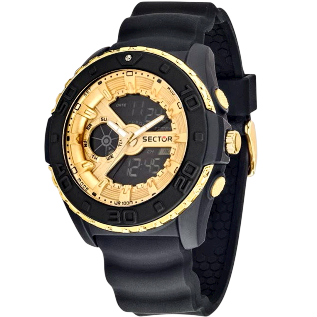 Ανδρικό Ρολόι Sector με μαύρο λουράκι καουτσούκ R3251197036