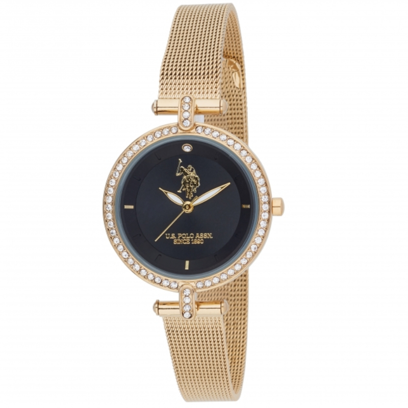 Γυναικείο Ρολόι U.S. Polo από ανοξείδωτο ατσάλι με ζιργκόν USP8184BK
