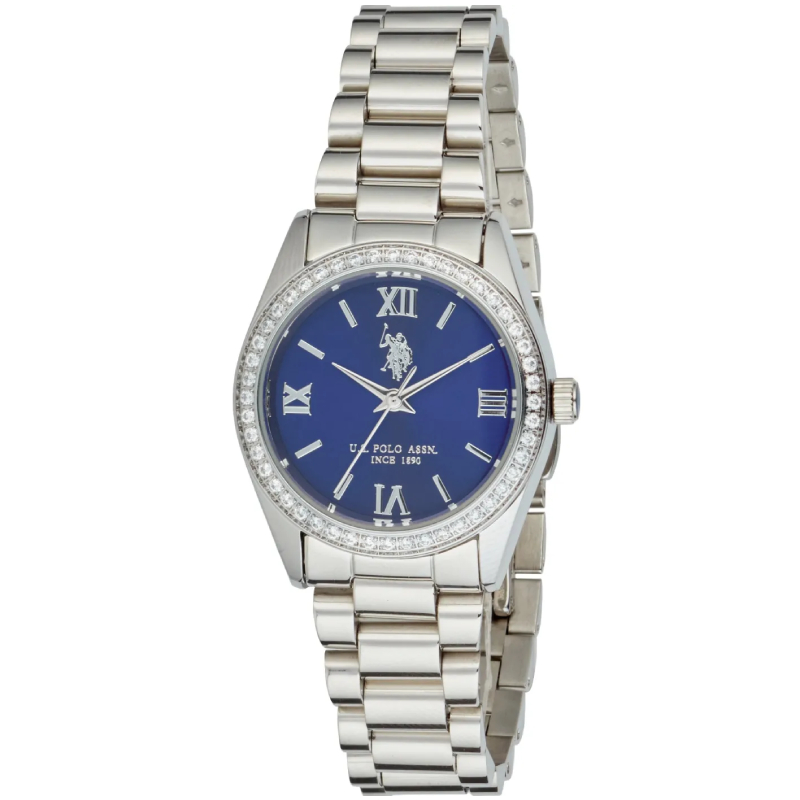 Γυναικείο Ρολόι U.S. Polo από ανοξείδωτο ατσάλι με ζιργκόν USP8460BL