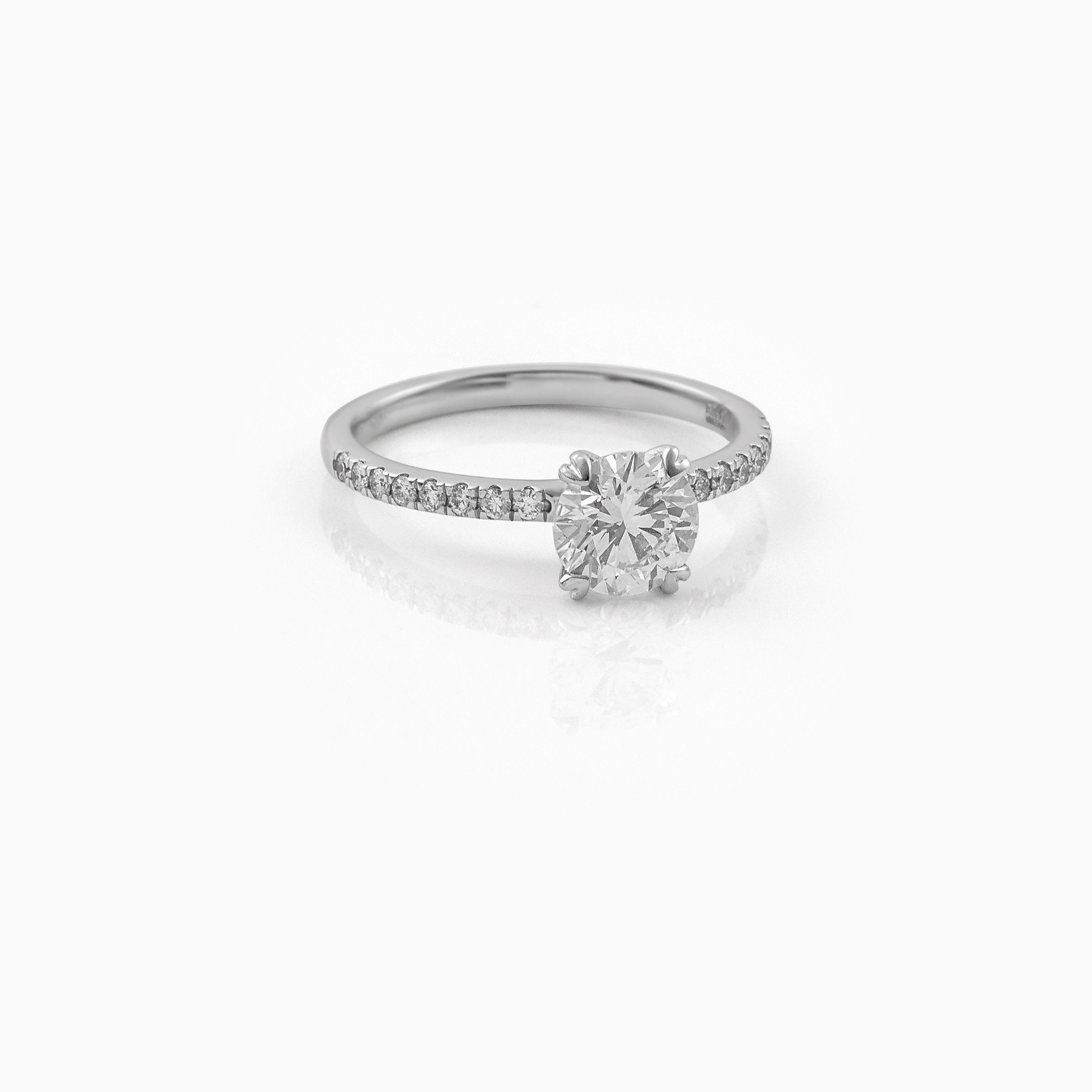 Δαχτυλίδι μονόπετρο με Lab-grown διαμάντι 1.09ct από λευκόχρυσο Κ18 LGR017