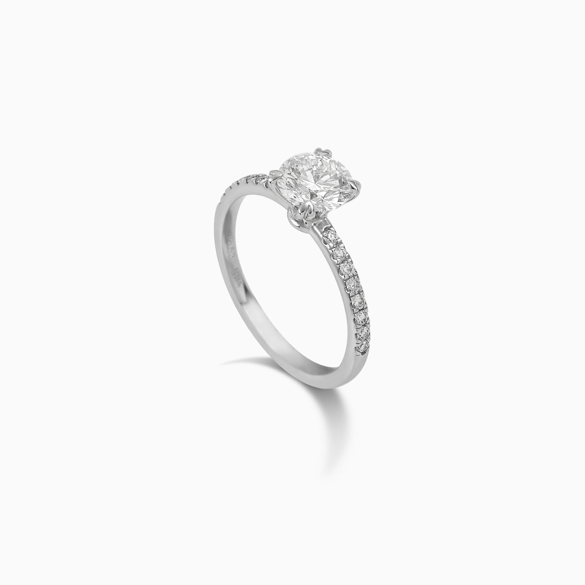 Δαχτυλίδι μονόπετρο με Lab-grown διαμάντι 1.09ct από λευκόχρυσο Κ18 LGR017