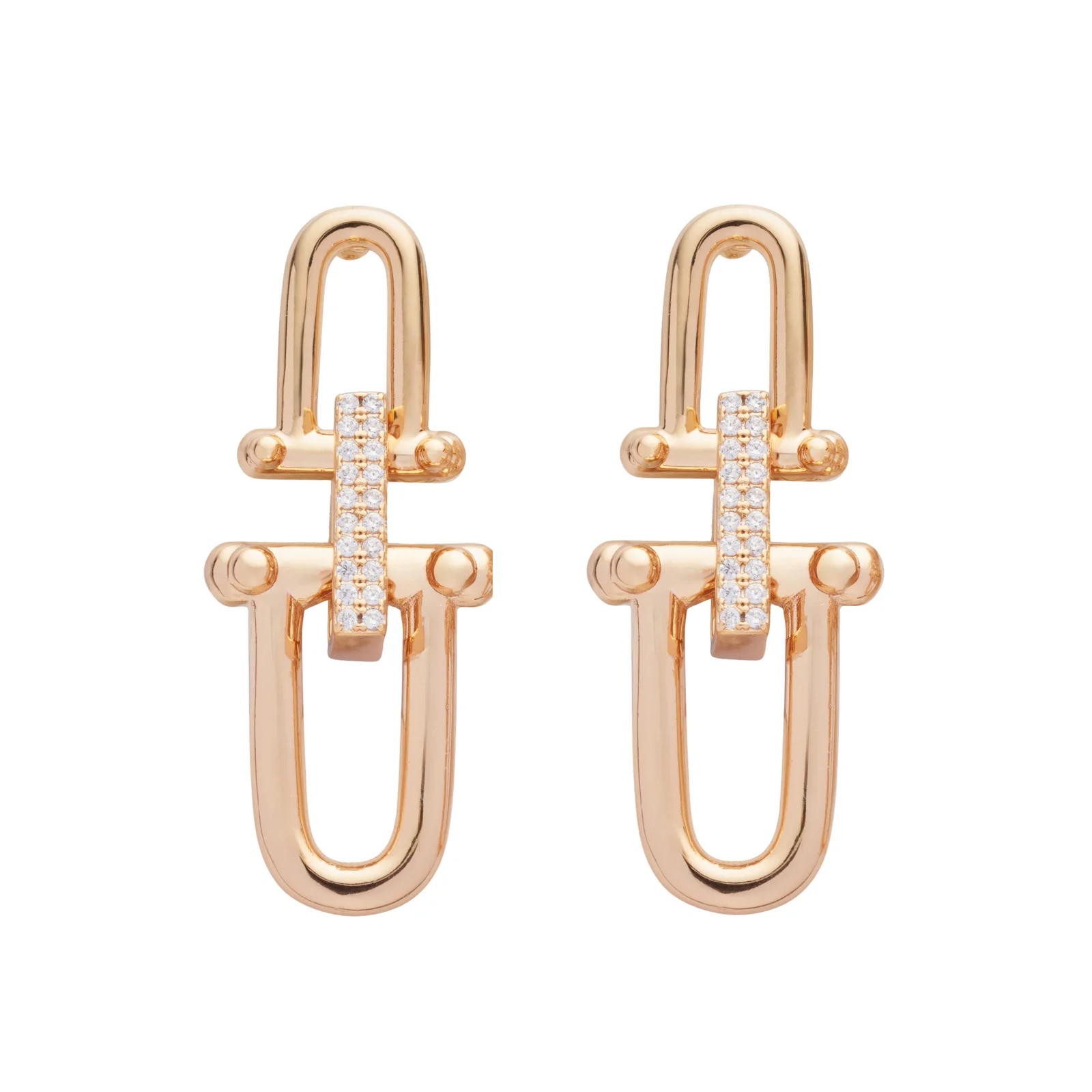 Σκουλαρίκια US Polo Assn. επιχρυσωμένα με ζιργκόν JW5185EA