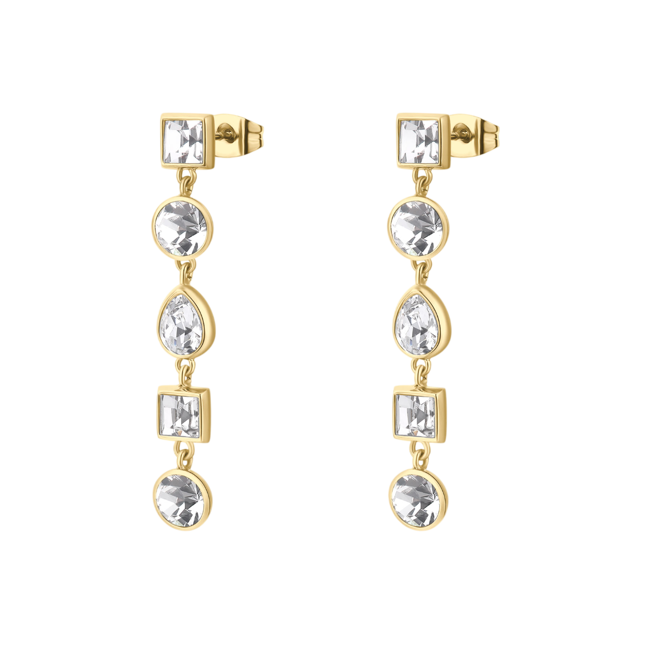 Σκουλαρίκια Brosway από επιχρυσωμένο ατσάλι με ζιργκόν BYM180