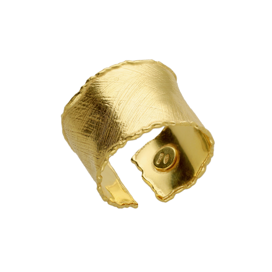 Δαχτυλίδι Victoria Cruz από επιχρυσωμένο ασήμι 925° A4800-DA