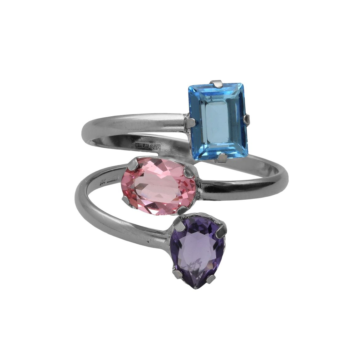 Δαχτυλίδι Victoria Cruz από ασήμι 925° με ζιργκόν A5484-MHA