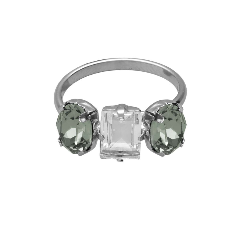 Δαχτυλίδι Victoria Cruz από ασήμι 925° με Swarovski πέτρες A5489-03HA