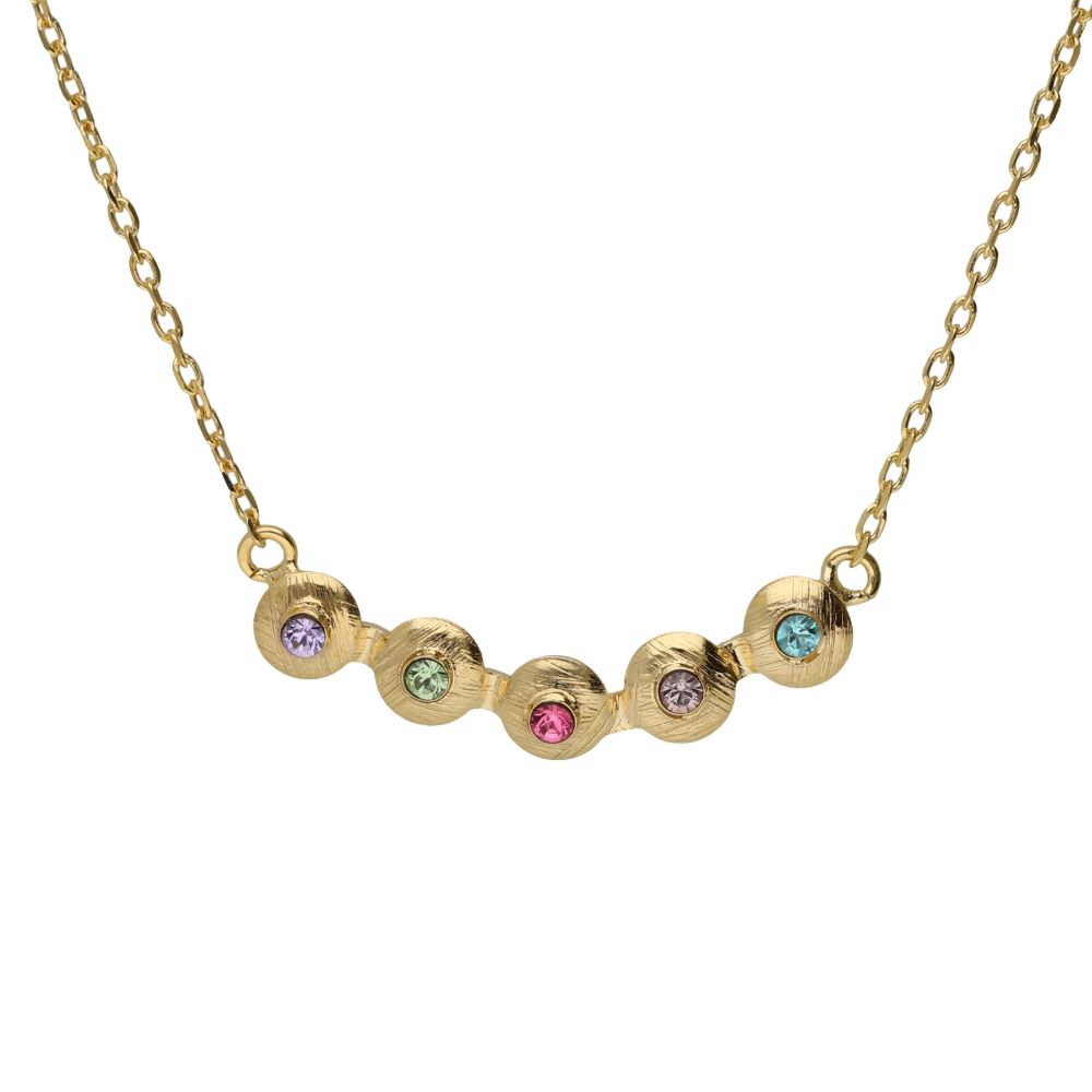 Κολιέ Victoria Cruz από επιχρυσωμένο ασήμι 925° με Swarovski πέτρες A5494-MDG