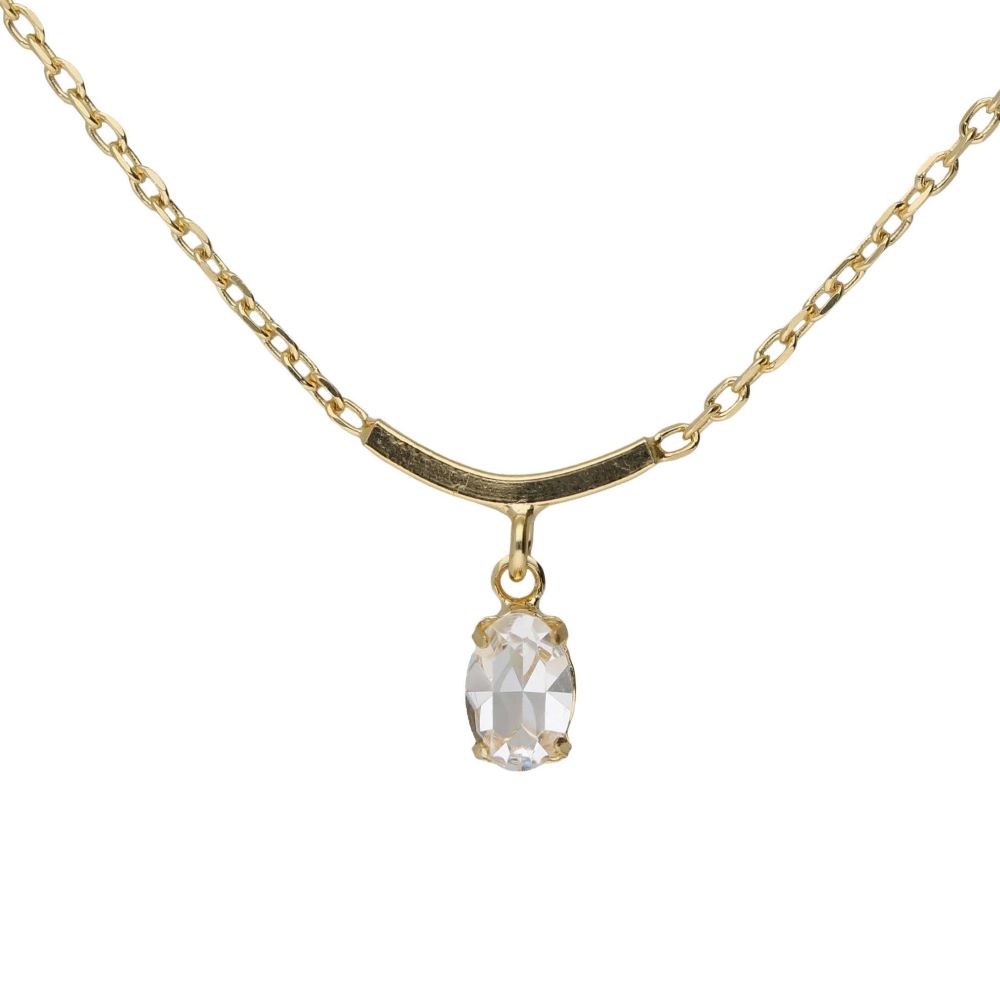 Κολιέ Victoria Cruz από επιχρυσωμένο ασήμι 925° με Swarovski πέτρες A5527-07DG